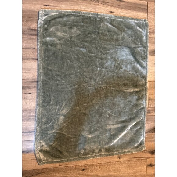 Mon Lapin Gray Green Plush Blanket 100% Polyester Soft & Cozy - Picture 1 of 6